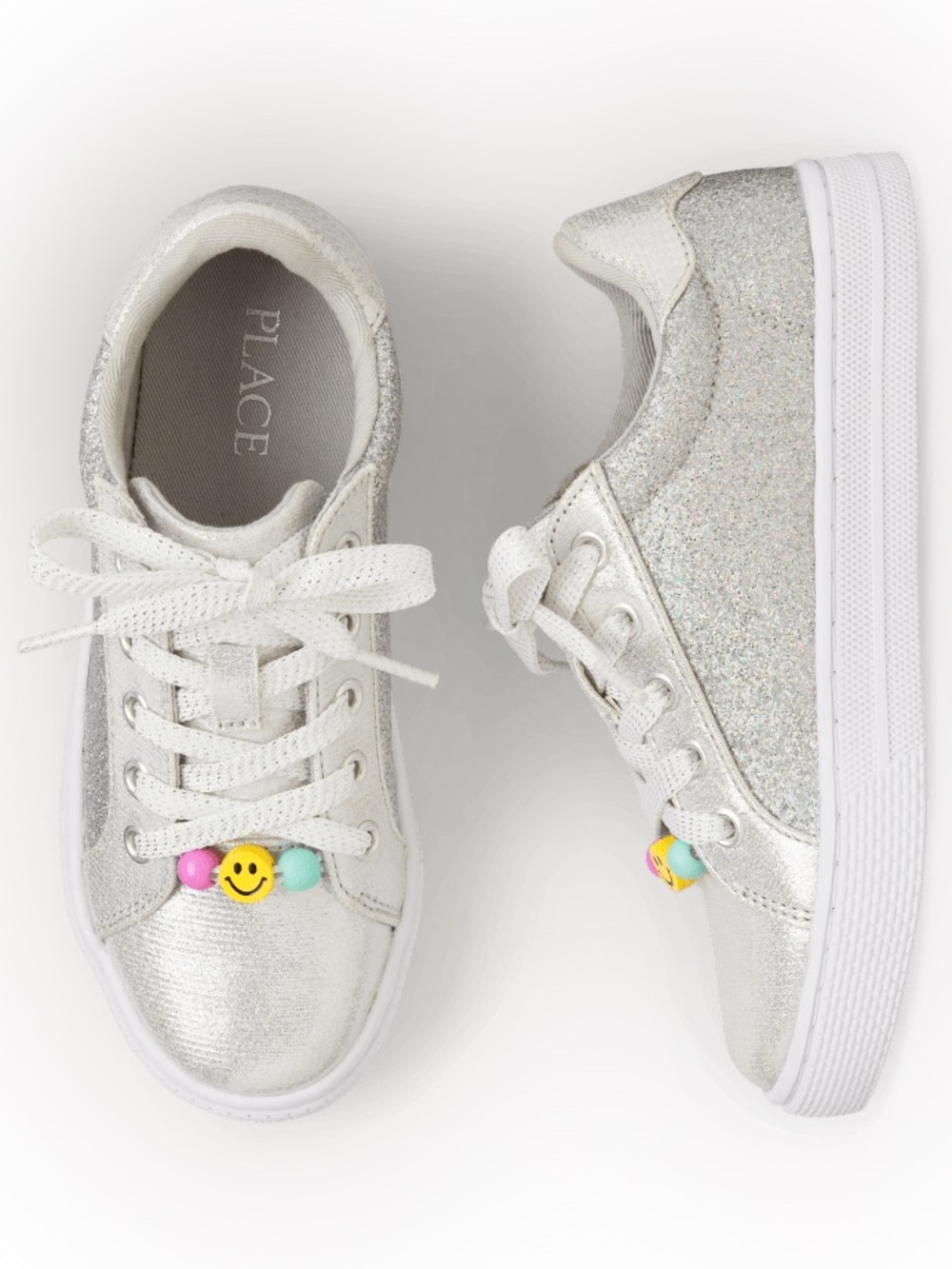 The Children's Place Girls Beaded Glitter Low Top Sneaker Size 13